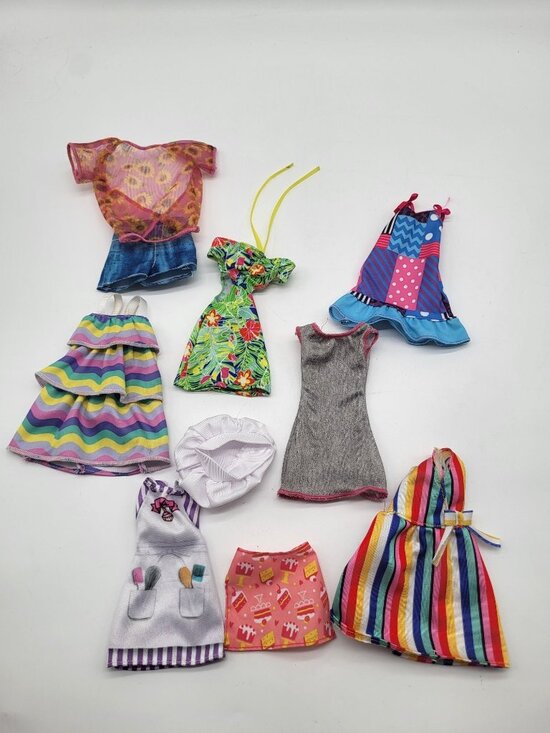 Mattel Other - Barbie Fashion Doll Outfits Dresses Lot of 7 Summer Fashionista Baker Misc